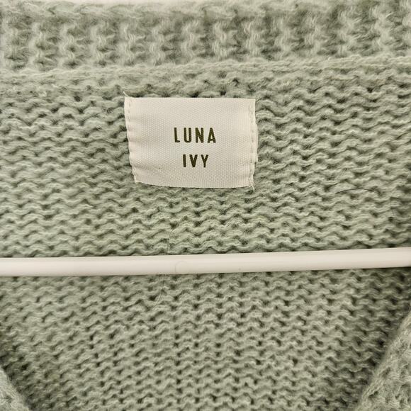 Luna Ivy Anthropologie Knit Puff 3D Crocheted Flower Cardigan Women’s Size Small - Picture 7 of 8